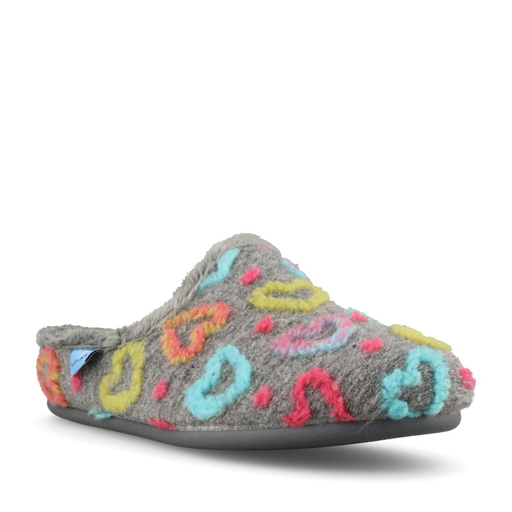 Lunar Ladies Valentine KLA233 Slipper In Grey