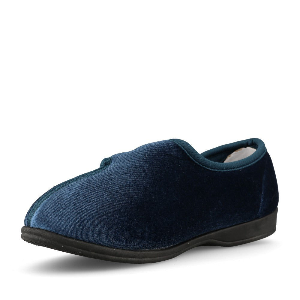 Ladies Veronica Velcro Slipper In Navy