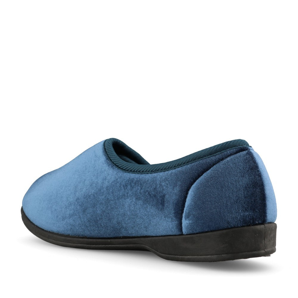 Ladies Veronica Velcro Slipper In Navy