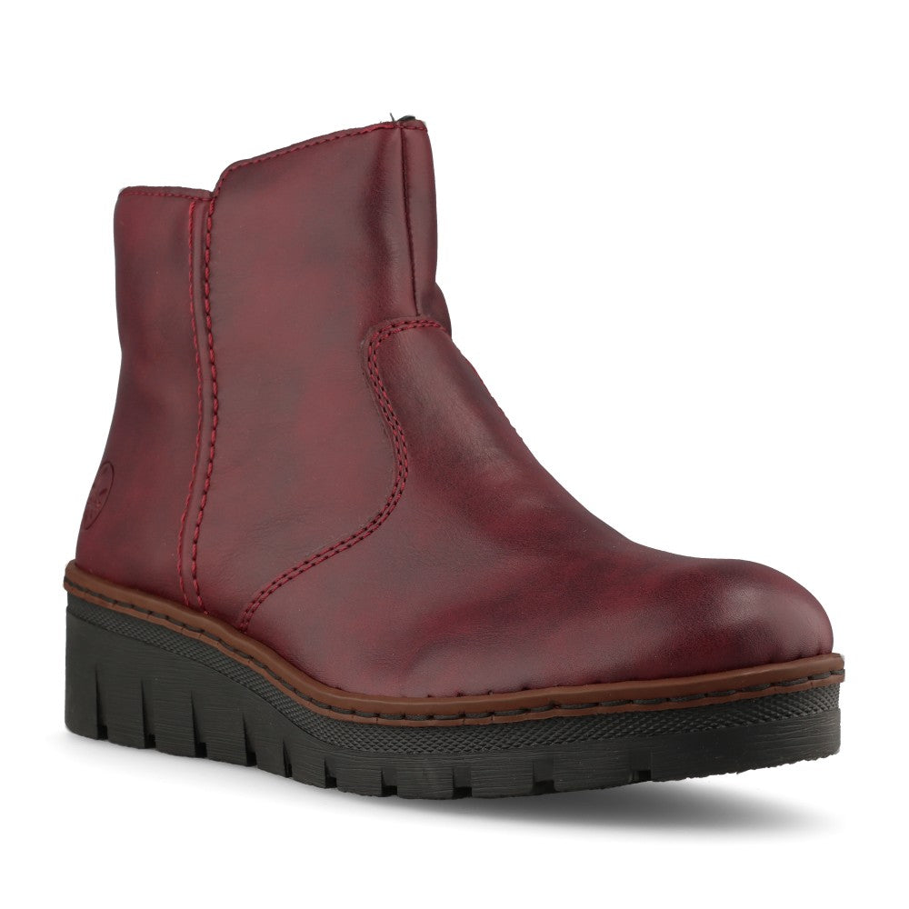 Rieker Ladies X9165-35 Ankle Boot In Red
