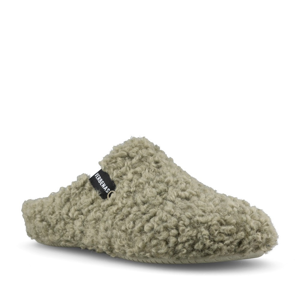 Verbenas Ladies York Curly Mule In Green