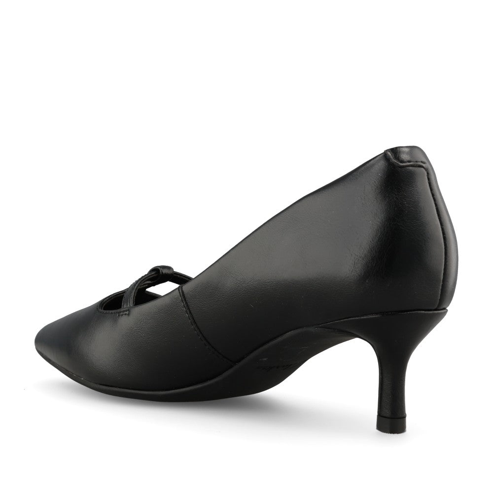 Clarks Ladies Zarey Jane Coated Leather D-fit Shoe In Black