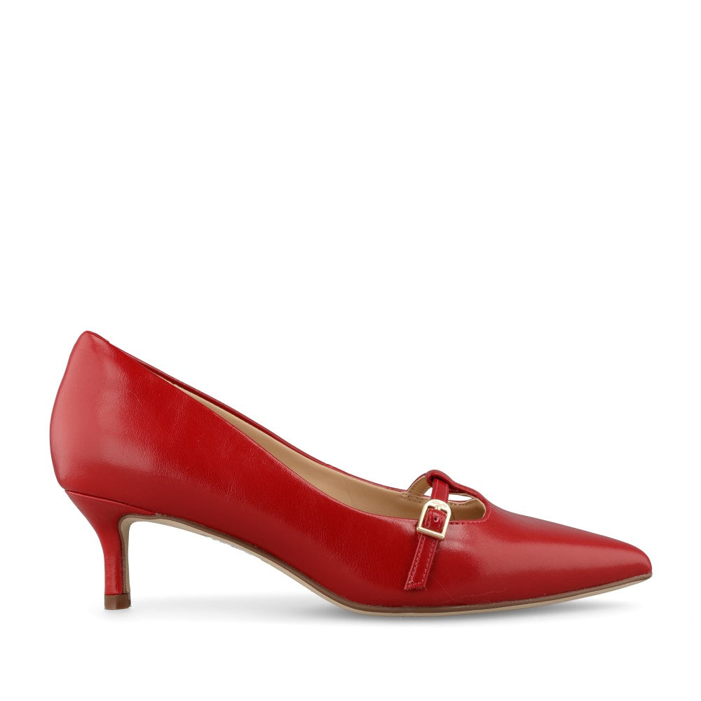Clarks Ladies Zarey Jane Coated Leather D-fit Shoe In Red