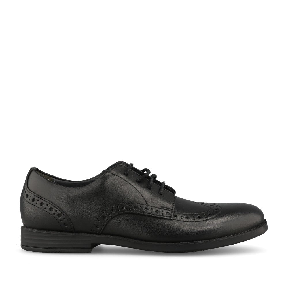 Start Rite Girls Brogue Pri E-FIT Leather Brogue in Black