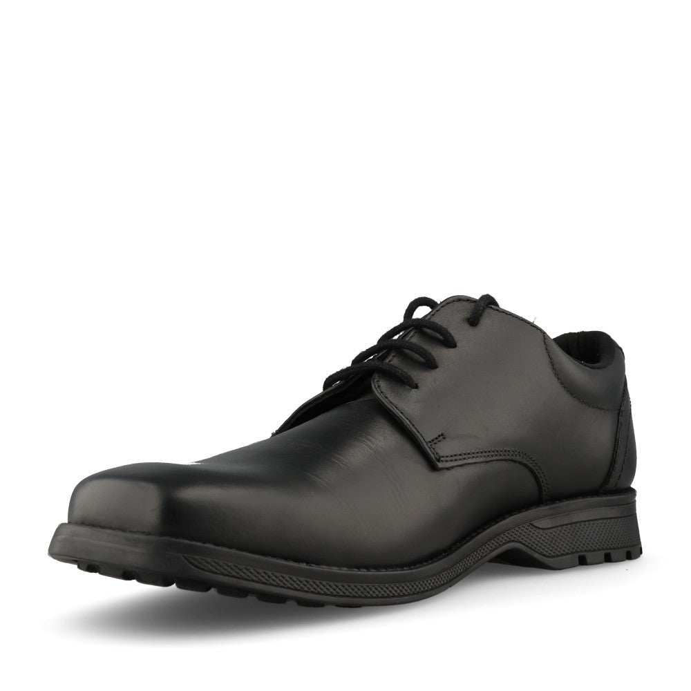 Boys Clerk Tyson Leather Laced Shoe In Black