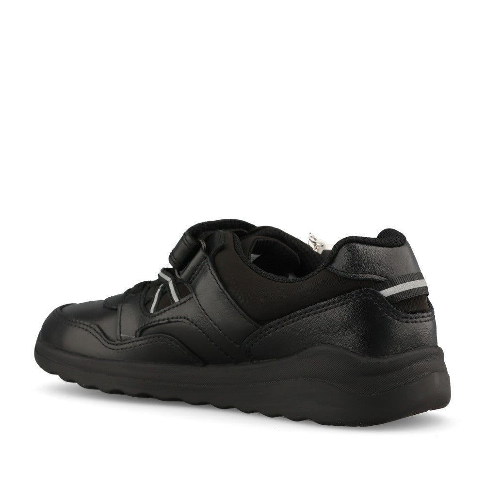 Clarks Boys Daze Kick K F-FIT Velcro in Black Leather