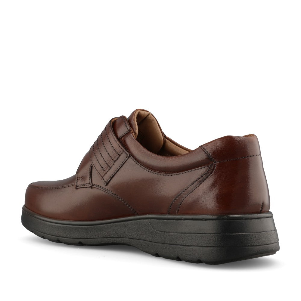 Mens Easy B Bahamas 89196 Velcro Shoe in Brown