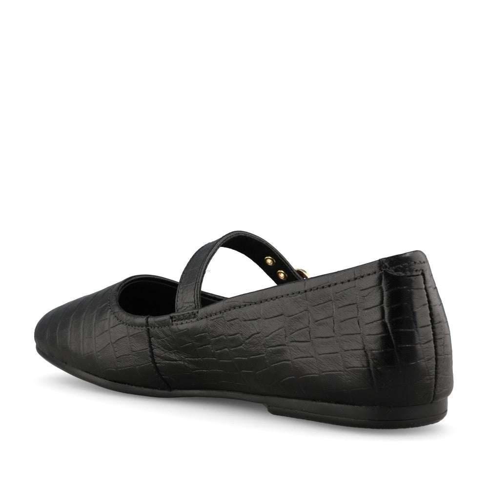 Clarks Ladies Livia Jane Leather D-fit Shoe In Black Croc