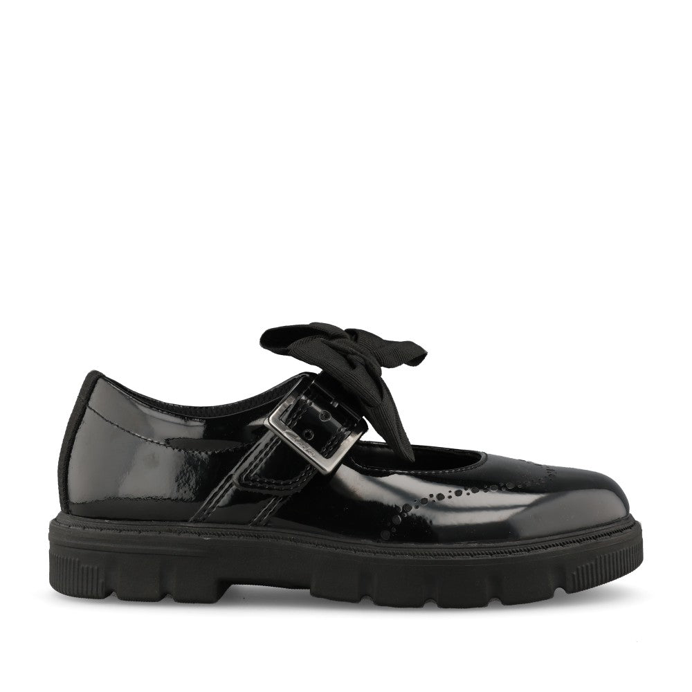 Clarks Girls Lorcam Jane F-FIT Mary Jane Sho in Black Patent