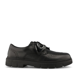 Clarks Girls Lorcam Lace Y G-FIT Lace  Up Shoe in Black Leather