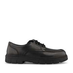 Clarks Boys Lorcam Lane Y H-FIT Lace Up Shoe in Black Leather