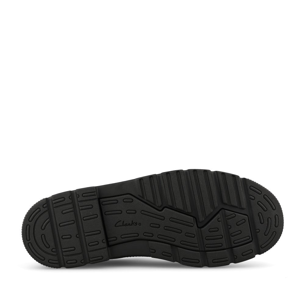 Clarks Boys Lorcam Lane Y G-FIT Lace Up Shoe in Black Leather