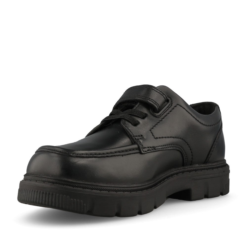 Clarks Boys Lorcam Lane K G-FIT Velcro Shoe in Black Leather