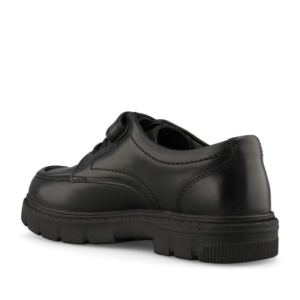 Clarks Boys Lorcam Lane K G-FIT Velcro Shoe in Black Leather
