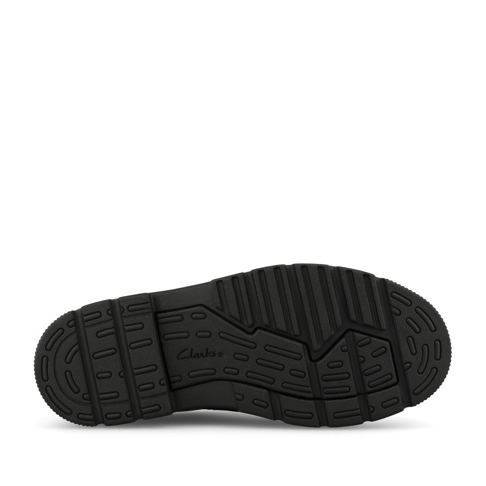 Clarks Boys Lorcam Lane K G-FIT Velcro Shoe in Black Leather