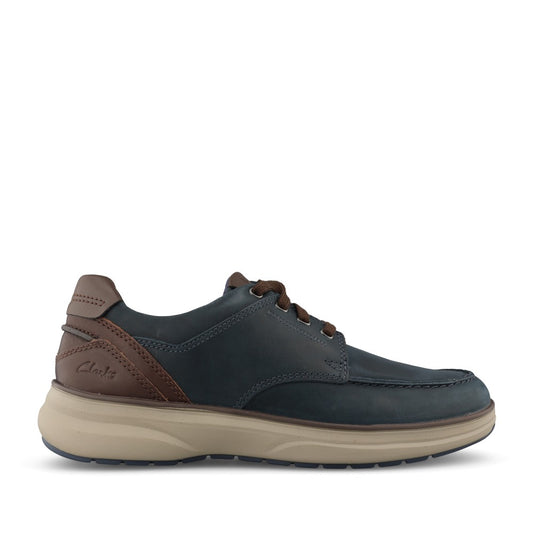 Clarks Mens Mullan Moc Leather G-fit Shoe In Navy