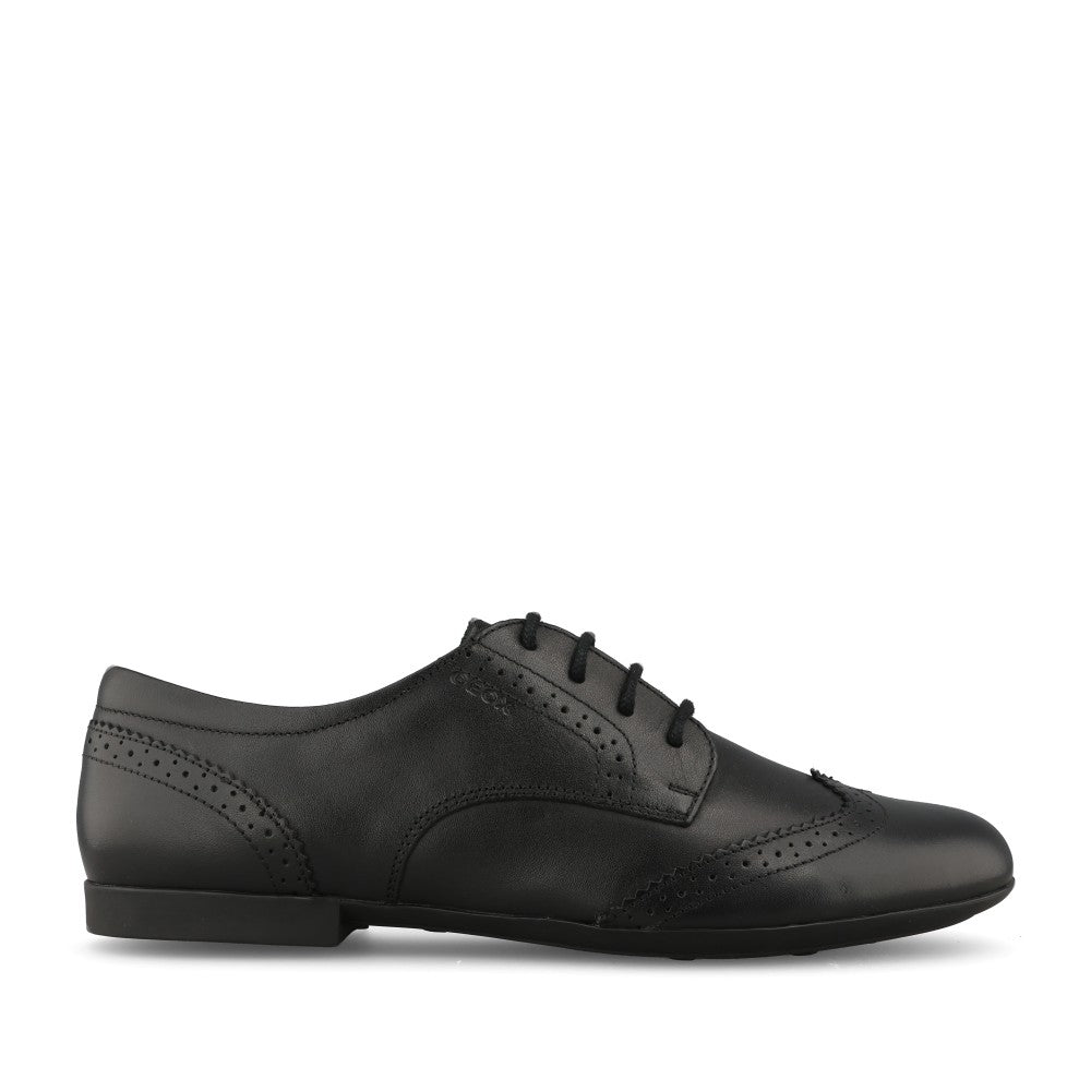 Geox Girls J0455B Plie Brogue in Black Leather
