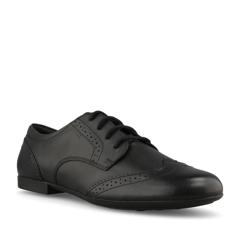 Geox Girls J0455B Plie Brogue in Black Leather