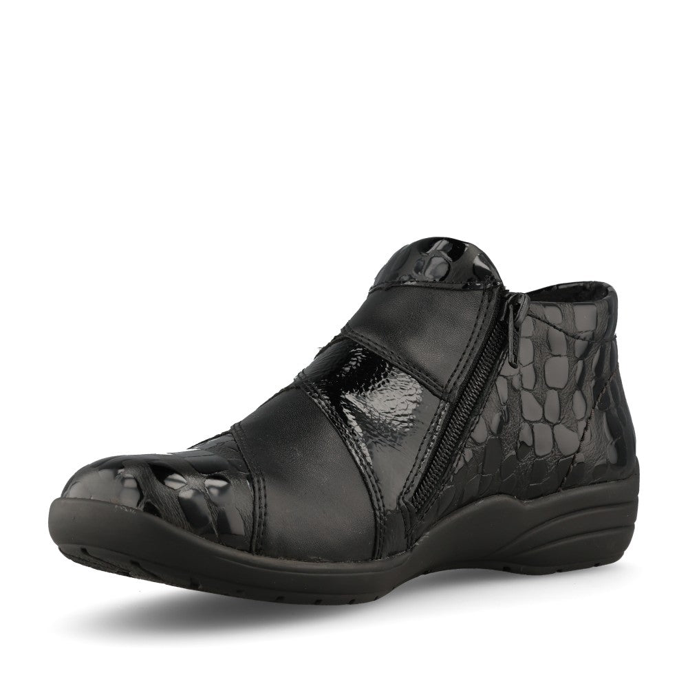 Remonte Ladies R7674-04 Ankle Boot In Black