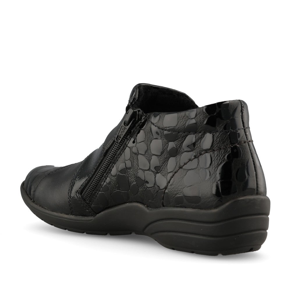 Remonte Ladies R7674-04 Ankle Boot In Black