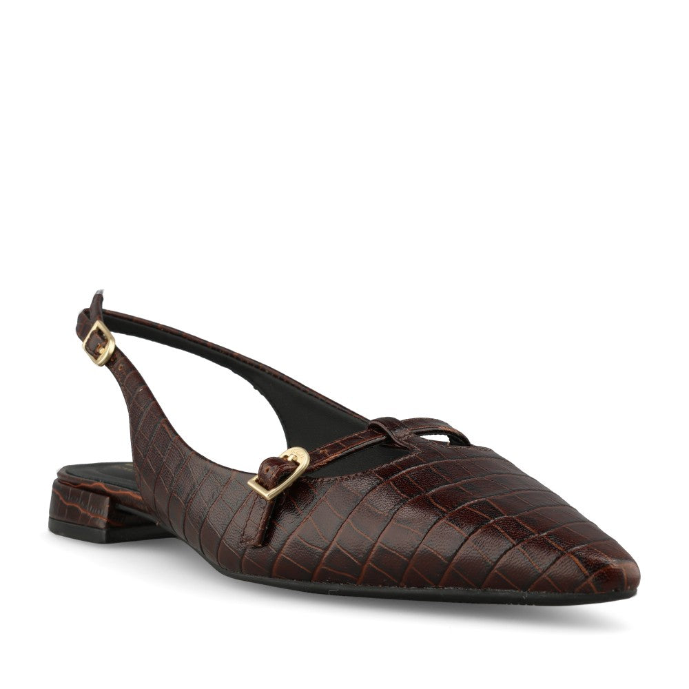 Clarks Ladies Sensa15 Jane Leather D-fit Shoe In Dark Brown Croc