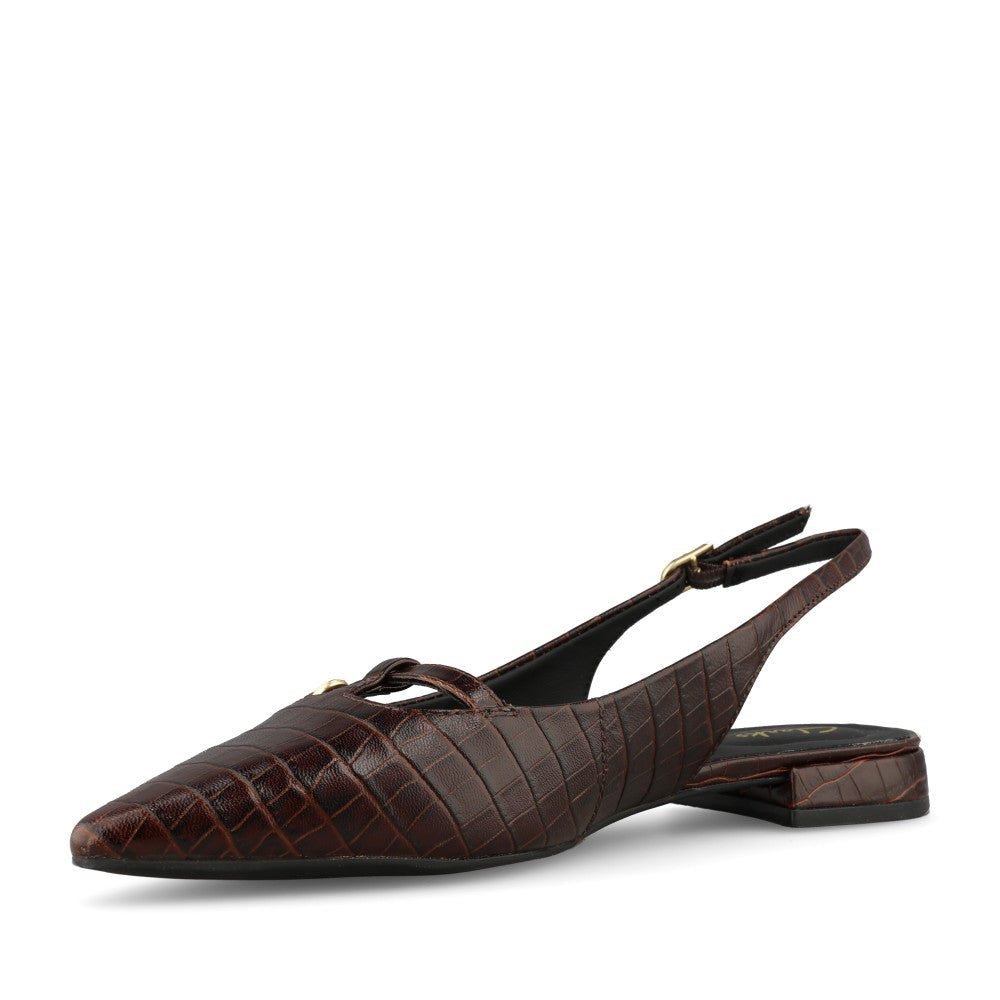 Clarks Ladies Sensa15 Jane Leather D-fit Shoe In Dark Brown Croc
