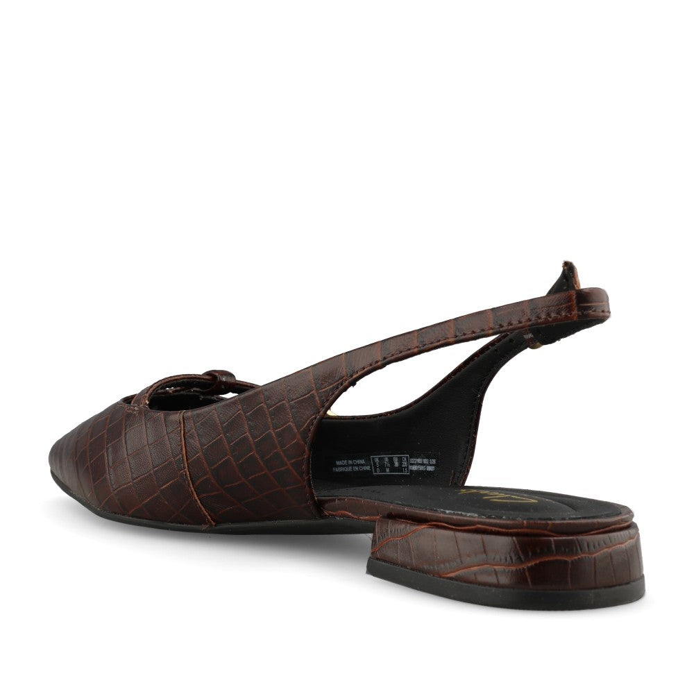 Clarks Ladies Sensa15 Jane Leather D-fit Shoe In Dark Brown Croc