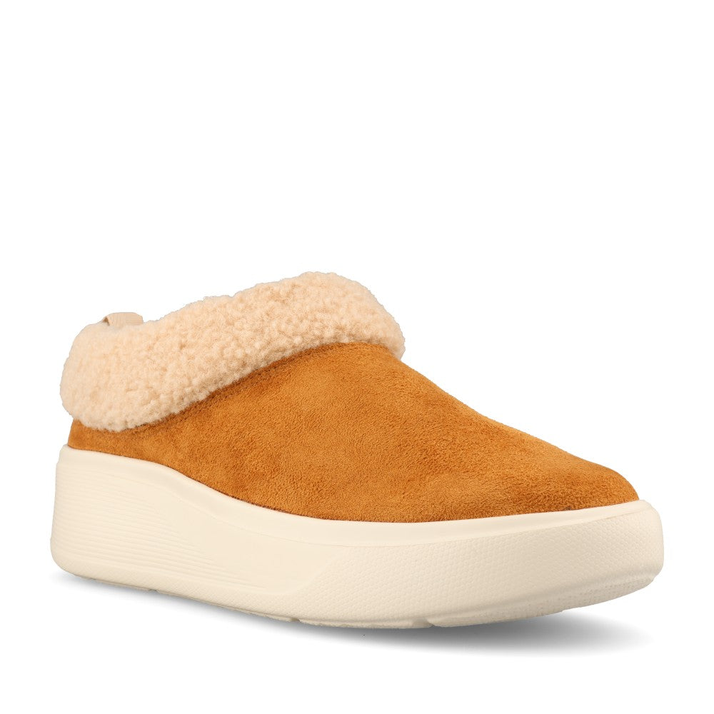 Clarks Ladies Solevana Cozy Textile D-fit Shoe In Tan