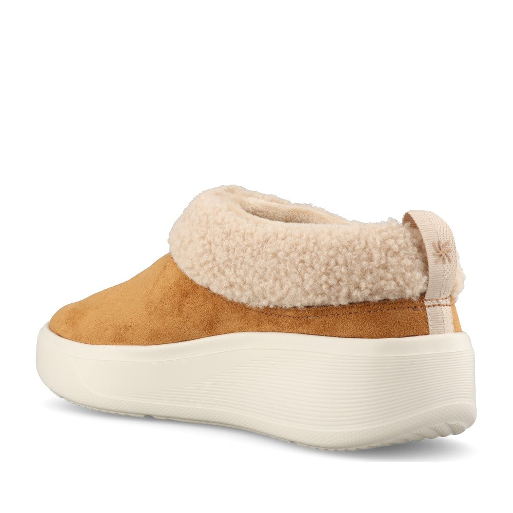 Clarks Ladies Solevana Cozy Textile D-fit Shoe In Tan