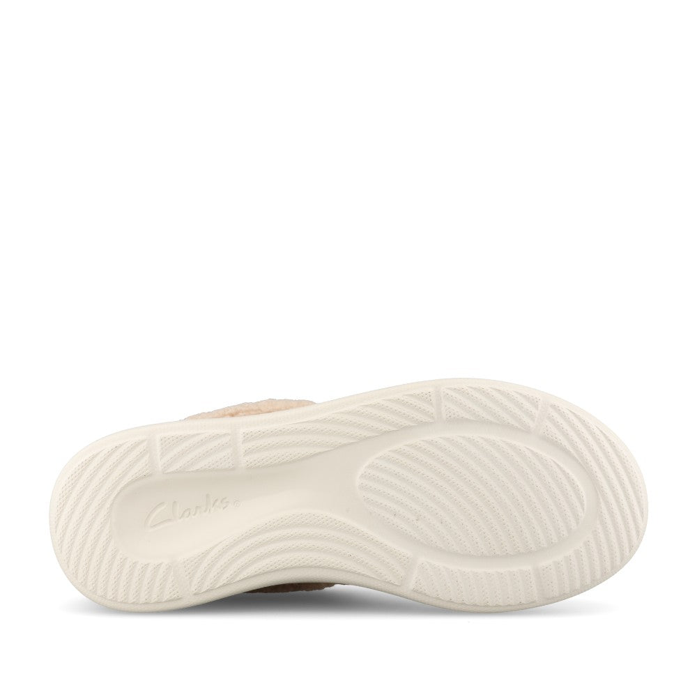 Clarks Ladies Solevana Cozy Textile D-fit Shoe In Tan