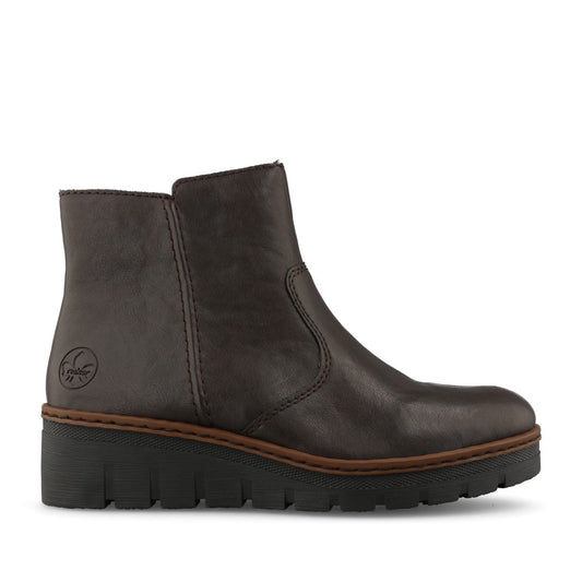 Rieker Ladies X9165-25 Ankle Boot In Brown